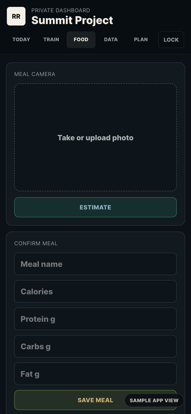 Sanitized Summit Project food screen